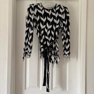 Vintage Judith Ann Creations Beaded Top Asymmetrical Belted Silk Sequin Art Deco